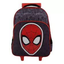 Mochila Infantil Escolar Con Ruedas Spiderman - Intek Color Negro