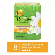 Toalla Higiénica Naturella Normal Suave Con Alas 8 Un