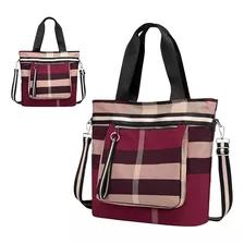 Bolso Cartera Tote Bag Mujer Gran Capacidad Diseño Escocesa