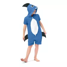 Macacão Pijama Kigurumi Infantil Tubarão Azul Marina Fakini
