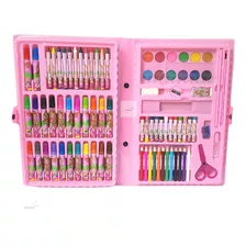 Kit Infantil Estojo Maleta De Pintura 98 Peças Para Meninas Cor Rosa Girls