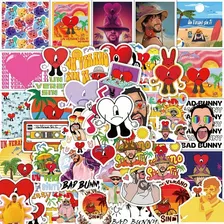 Bad Bunny Stickers 52 Calcomanias De Pvc Contra Agua