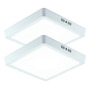 Kit 2 Painel Plafon 25w Led Quadrado Sobrepor 25w Estrutura Branco-frio 127/220v