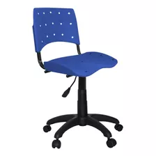 Cadeira Giratória Plástica Azul Anatômica - Ultra Móveis