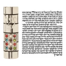 Mezuzah Mezuza Judaico Para Carro Prateada + Oração