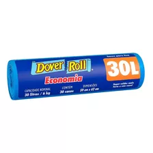 Saco Para Lixo 30lt Azul Economia Dover