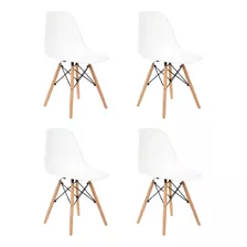 Silla De Comedor Garden Life Eames Color Blanco 4 Unidades