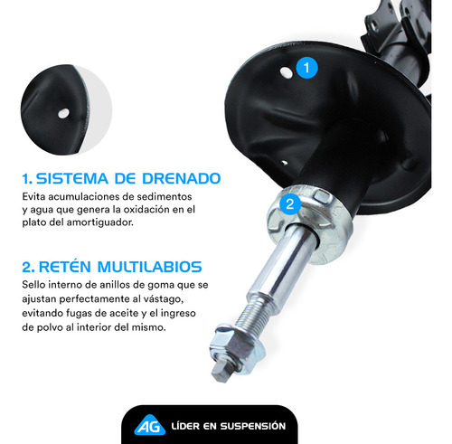 Amortiguador Ag Shock Fiat 500 2009-2013 Delantero Derecho Foto 3