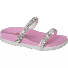 Birken Infantil Feminina Rasteira Strass Macia Ref 802