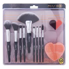 Kit De 9 Pincéis Meily's Para Maquiagem Com 2 Esponjas