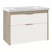 Gabinete Banheiro Cuba 51cm Vêneto Branco Madeirado