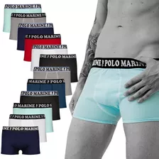  Kit 10 Cuecas Boxer Polo M. Masculina Algodão Box Short Top