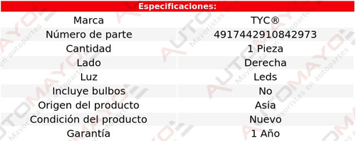 Una Calavera Derecha Leds Tyc Gle400 Mercedes-benz 2016-2019 Foto 2