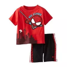 Conjunto Bebé Marvel Spiderman : Polera Y Short