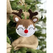 Set De 3 Adornos Navidad Rodolfo Tejido A Crochet