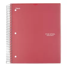 Five Star Cuaderno De Espiral, 5 Materias, Papel Rayado Univ