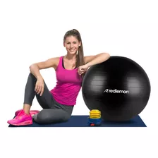 Redlemon Pelota Para Pilates Y Yoga De Resistencia Estática, Pelota Para Ejercicio En Casa O Gimnasio, Textura Antiderrapante Y Resistente Para Fisioterapia, Incluye Bomba De Aire (65 Cm De Diámetro)