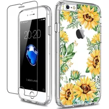 Funda Transparente Para iPhone 6/6s Diseno De Girasoles