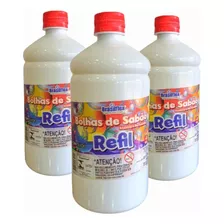 Kit 3u Refil Bolhas Sabão Liquido Para Maquina De Sabão 1l