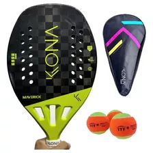 Raquete Beach Tennis Kona Maverick Lemon Carbono 18k +brinde