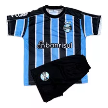 Kit Conjunto Infantil Do Grêmio Azul Do 02 Ao 14