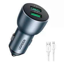 Ugreen Carregador Rápido Veicular 36w + Cabo Para iPhone Mfi