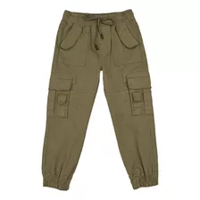 Joggers Menes Cargo Ferrioni De Niño Color Olivo