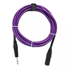 Rockville Rcxmb10p 10' Male Rean Xlr To 1/4'' Trs Cable Purp