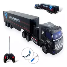 Caminhão Baú Brinquedo Controle Remoto Bateria Recaregável