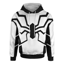 Sudadera Deportiva Sublimada Hombre Araña Blanco Y Negro