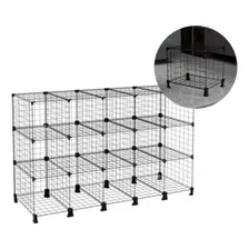 Estante Balcão Aramado 15 Nichos 40cm Profundidade Preto 5x3