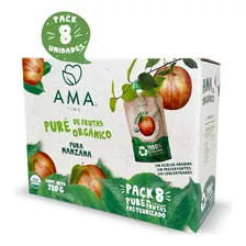 Pack 8 Purés Manzana Compota De Fruta Orgánica