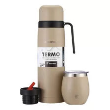 Kit Matero Terrano (mate + Termo C/asa + Bombilla De Regalo)