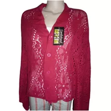 Cardigan Saco Poncho Chal 3 Formas D Uso Tejido Calado Suave