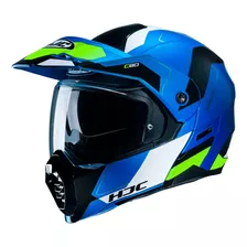 Casco Abatible Hjc C80 Rox Azul / Verde Matte / Pinlock