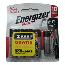Pack Promocional Energizer Pila 4 Aa + 2 Aaa