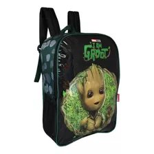 Mochila Costas Infantil Guardiões Da Galáxia Groot Verde Cor Preto Desenho Do Tecido Grooth