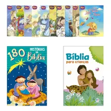 Kit 180 Histórias + Bíblia Infantil + 8 Mini Livros