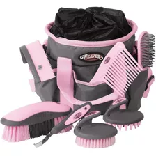 Kit De Aseo Para Caballos Weaver 7 Accesorios - Gray/pink