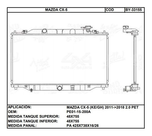 Tanque Plstico Superior Mazda Cx5 (cod:by-33155) Foto 2