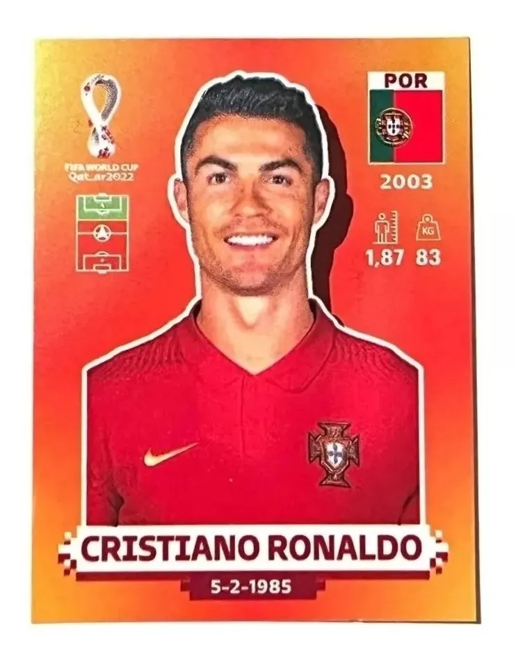 Figurita Cristiano Ronaldo Por17 Mundial Qatar 2022 Panini.