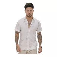 Camisa Floral Masculina Moda Praia Social Slim 