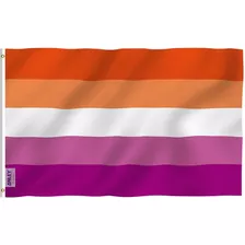 Bandera Anley, Orgullo Lésbico, 100% Poliéster, 90 X 150 Cm