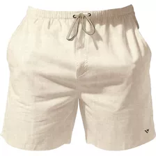 Short Bermuda Praia Linho Mauricinho Masculino Verão Voker