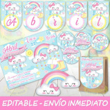 Kit Imprimible Lluvia De Amor Nubecita Editable Deco Y Candy