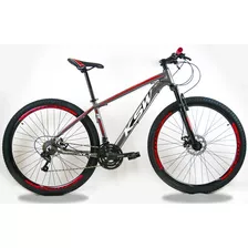 Bicicleta Aro 29 Ksw 24v - Cambios Index Hidraulico+trava Tamanho Do Quadro 21 Cor Grafite/vermelho