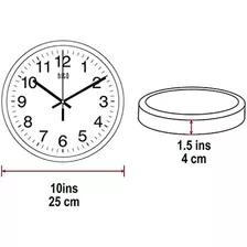 Hito Moderno Reloj De Pared Silencioso No Tictac 10 Pulgadas