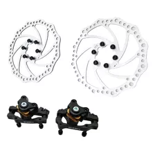 Set Frenos A Disco Mecanico Bicicleta + Discos 160mm