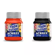 Tinta Tecido 37ml Vermelho Tomate E Preto - Acrilex