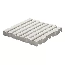 Palete Pallet Piso Estrado De Plástico 50x50 Bege Cor Branco